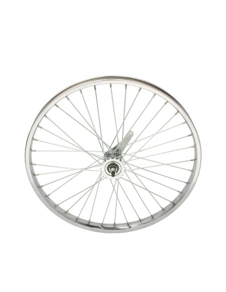 24 x 2.125 Steel Coaster Wheel 36 Spoke 12g UCP 3/8 Axle Single Wall Chrome.